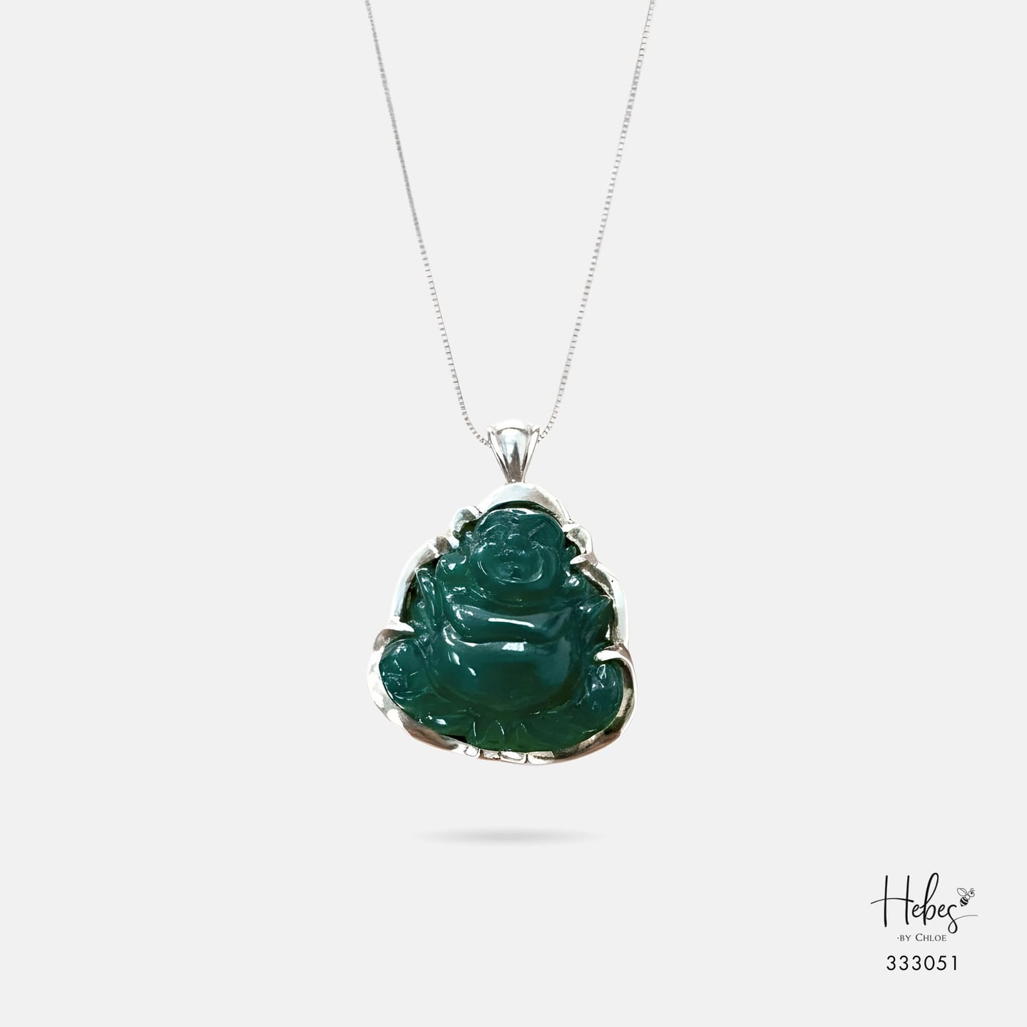 Laughing Buddha Green Agate Pendant 555983