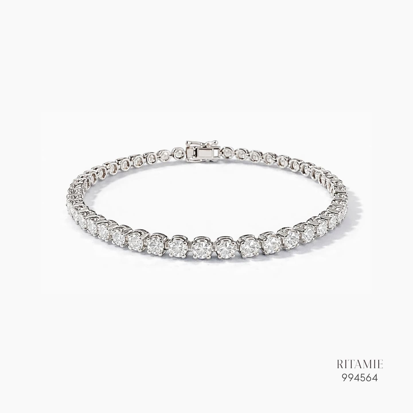 The Timeless Tennis Moissanite - 4mm Silver BraceletS